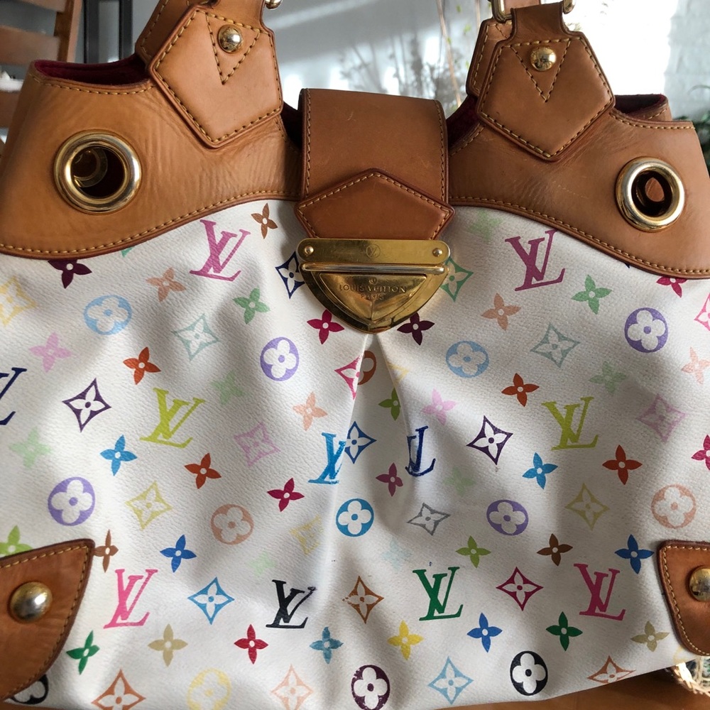 SOLD - White Monogram Multicolor Ursula Blanco